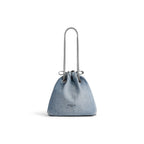 BALENCIAGA Women's Crush Small Tote Bag Denim | 巴黎世家 手提袋 (藍色)