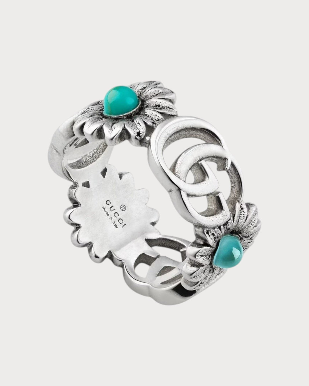 GUCCI Double G Mother of Pearl Ring 925 Silver(2 Colors 