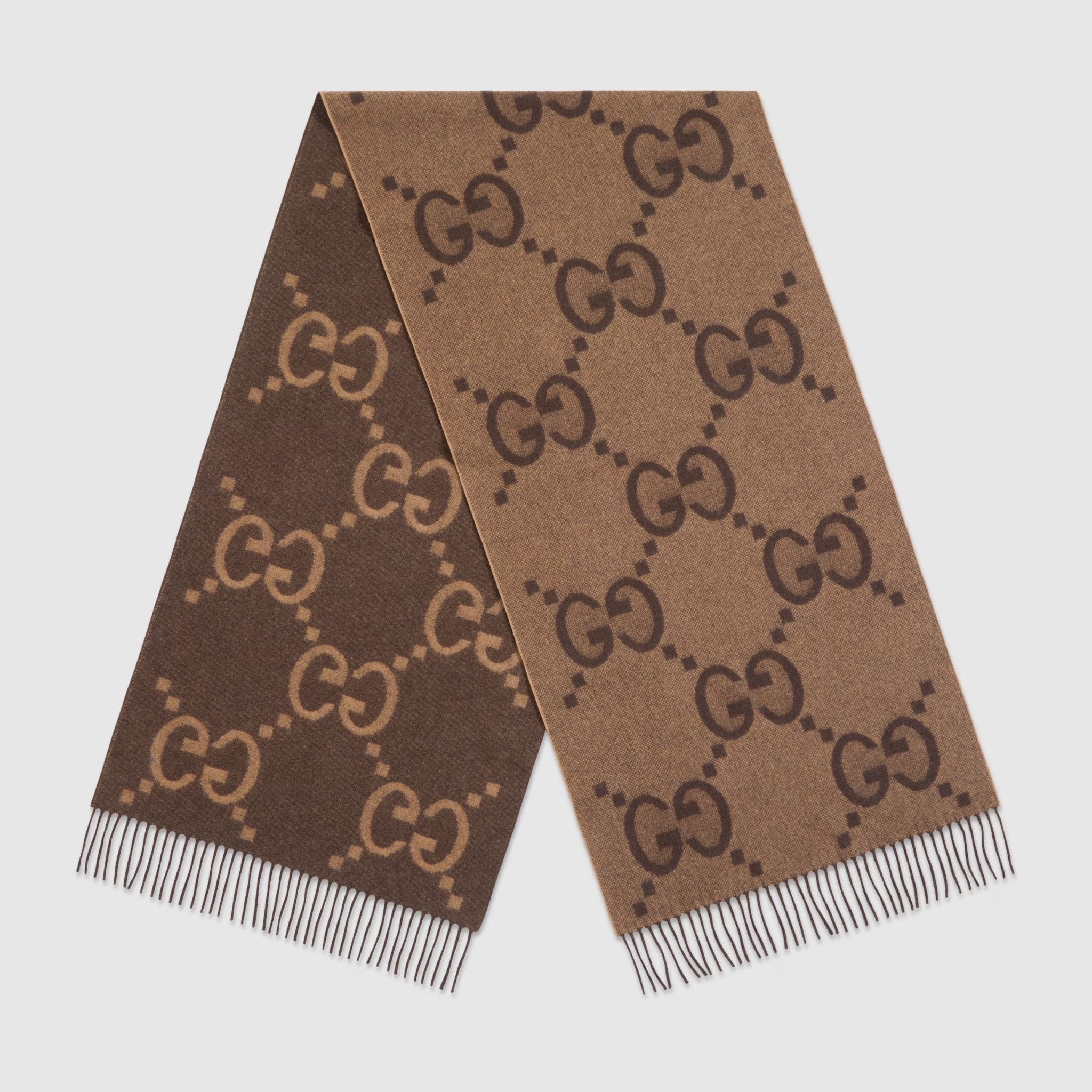 スカーフ GUCCI FW25 BABY BIG MONOGRAM GG SCARF (835345 3K206 1261) GUCCI GG Logo Diamante Wool Silk Beige Brown Survive Shawl