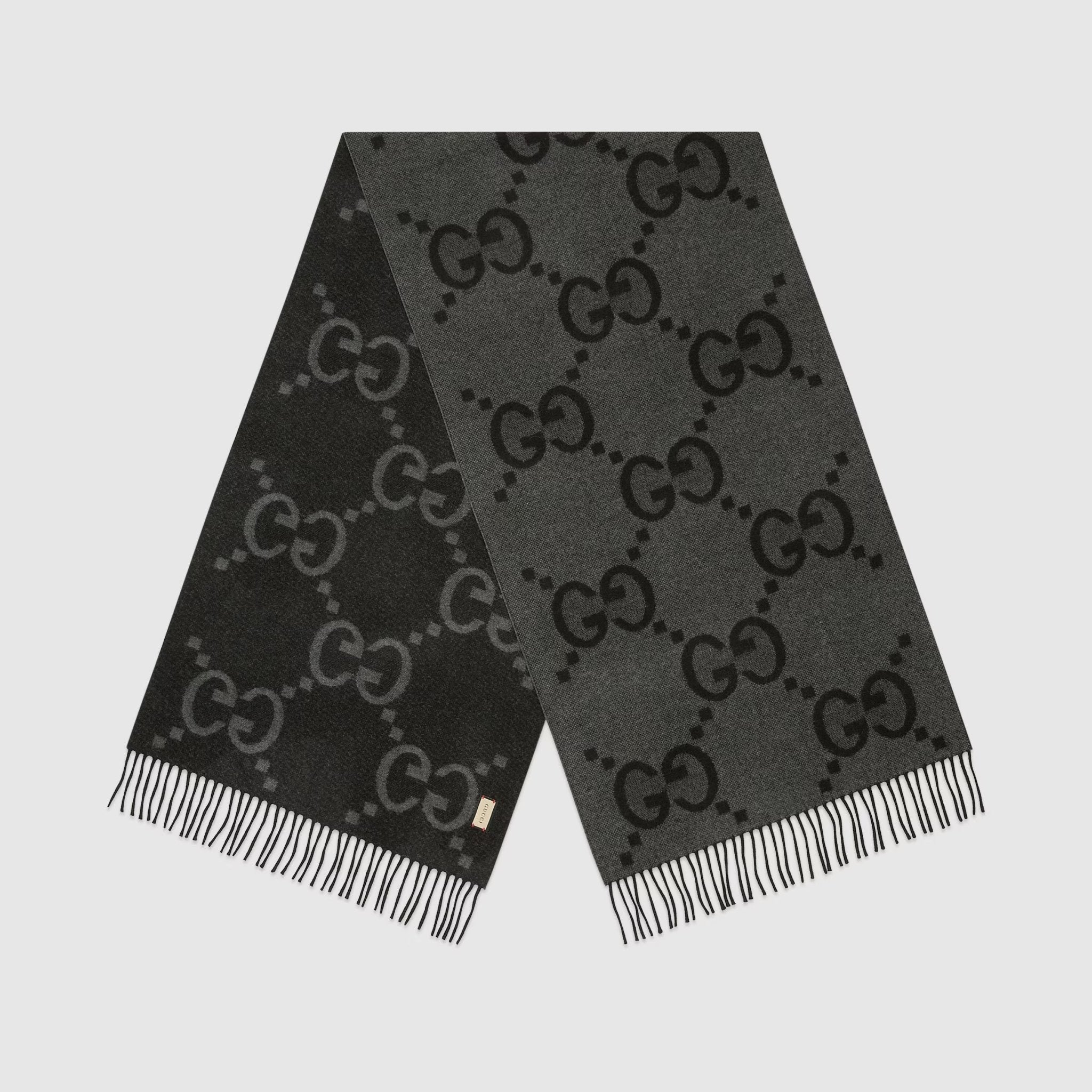 GUCCI GG Cashmere Jacquard Scarf | Gucci neck scarf (multi