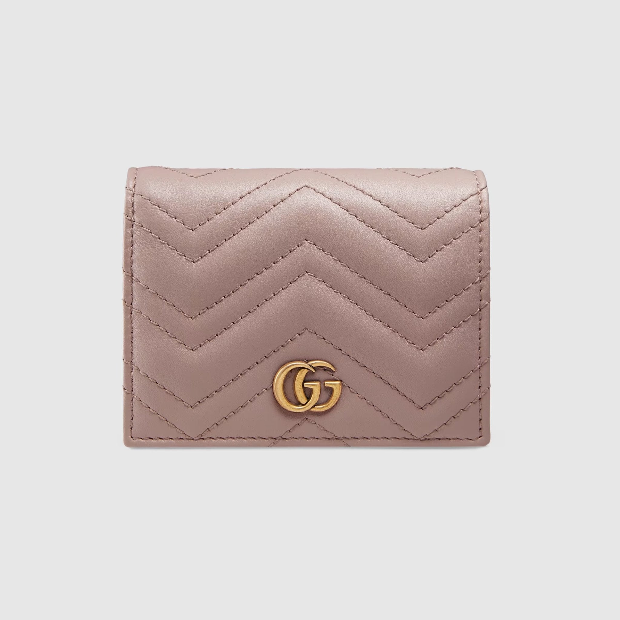 GUCCI GG Marmont Card Case Wallet Matelassé Leather(2 Colors