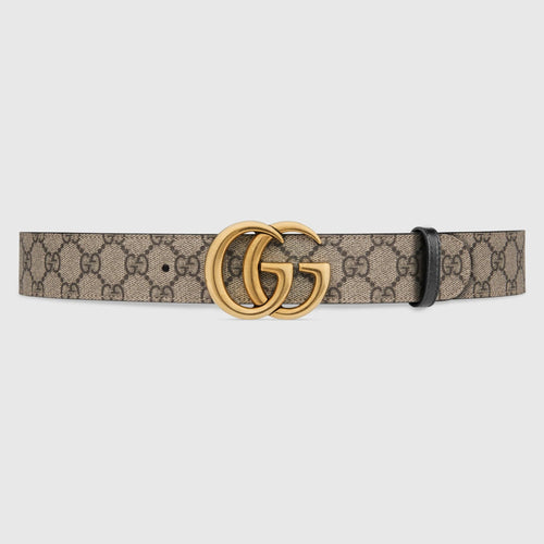 GUCCI GG Marmont Reversible Belt | 古馳 皮帶 (3.7CM/啡黑色) - LondonKelly 英國名牌代購
