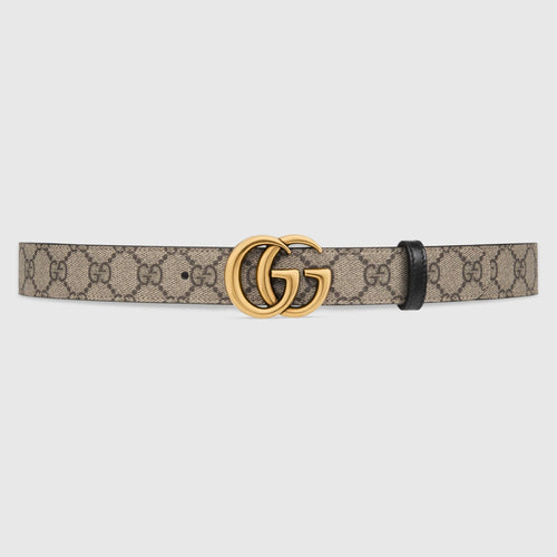 GUCCI GG Marmont Reversible Belt | 古馳 雙面皮帶 (3CM/啡黑色) - LondonKelly 英國名牌代購