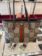 GUCCI Jumbo GG Canvas Ophidia Tote Bag | 古馳 手提袋 (啡色) - LondonKelly 英國名牌代購