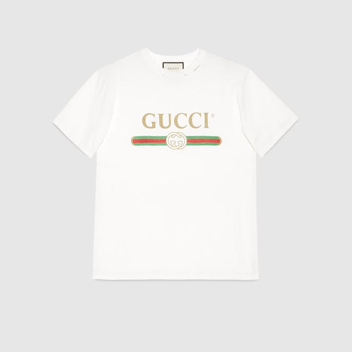 GUCCI Oversize T-Shirt with Gucci Logo | 古馳 上衣 (白色) - LondonKelly 英國名牌代購