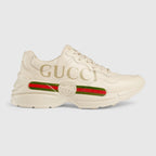 GUCCI Women's Rhyton Gucci Logo Leather Trainer | 古馳 波鞋 (白色) - LondonKelly 英國名牌代購