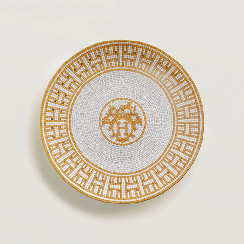 HERMES Mosaique au 24 gold dessert plate | 愛馬仕 甜品碟 (金色) - LondonKelly 英國名牌代購