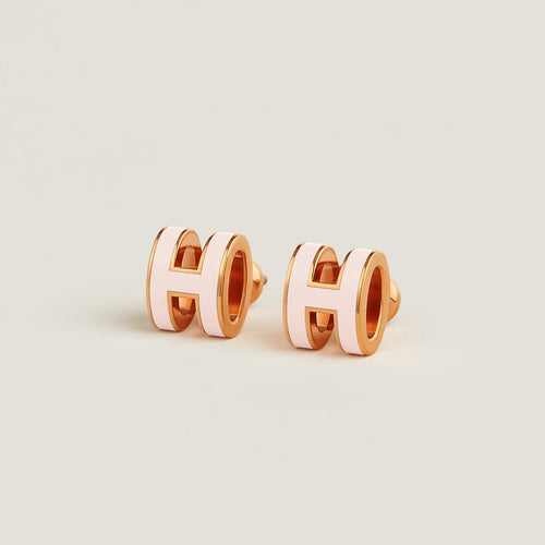 HERMES Rose Gold Mini Pop H Earrings | 愛馬仕 玫瑰金耳環 (迷你/多色) - LondonKelly 英國名牌代購