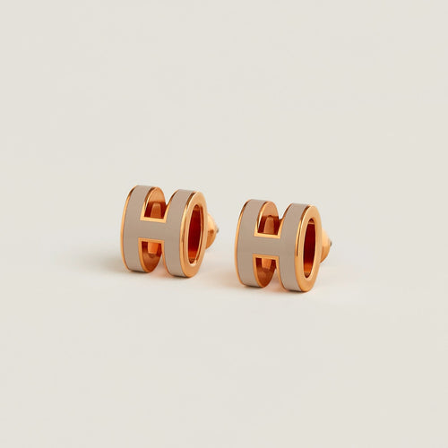 HERMES Rose Gold Mini Pop H Earrings | 愛馬仕 玫瑰金耳環 (迷你/多色) - LondonKelly 英國名牌代購
