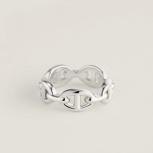 HERMES Small Chaine dáncre Enchainee Ring | 愛馬仕 豬鼻銀戒指 (銀色) - LondonKelly 英國名牌代購