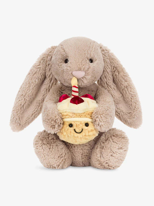 JELLYCAT Bashful Beige Birthday Bunny | 害羞的米色生日兔子 (米色) - LondonKelly 英國名牌代購