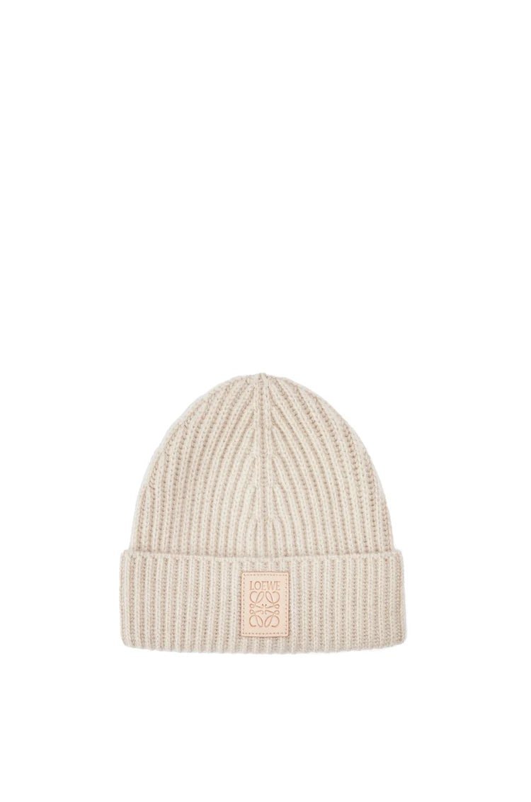 ニットキャップ・ビーニー LOEWE LIGHT BEIGE CASHMERE BEANIE Loewe ロゴウールビーニー (LOEWE/ニットキャップ・ビーニー