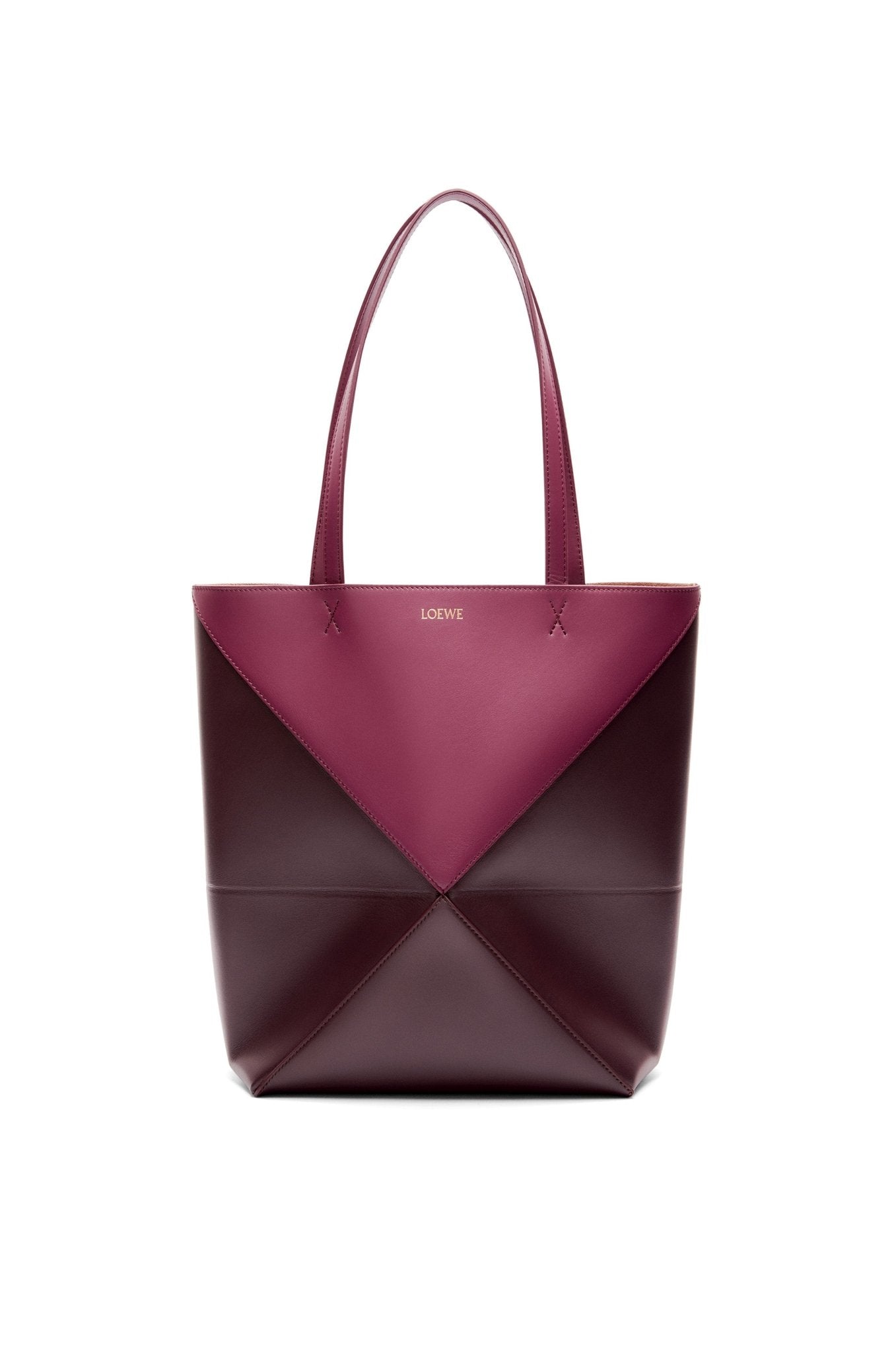 トートバッグ LOEWE A779G50X18-1718 MEDIUM PUZZLE HOLD TOTE BAG Medium Puzzle Fold tote in soft grained calfskin Brown - LOEWE