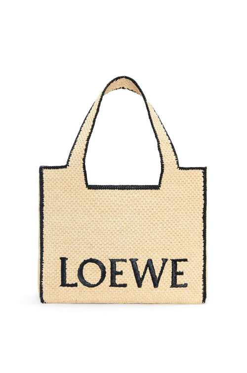 LOEWE Raffia Large Loewe Font Tote | 羅意威 草編袋 (啡色) - LondonKelly 英國名牌代購