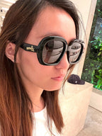 LOEWE Square Halfmoon Sunglasses | 羅意威 太陽眼鏡 (黑色) - LondonKelly 英國名牌代購