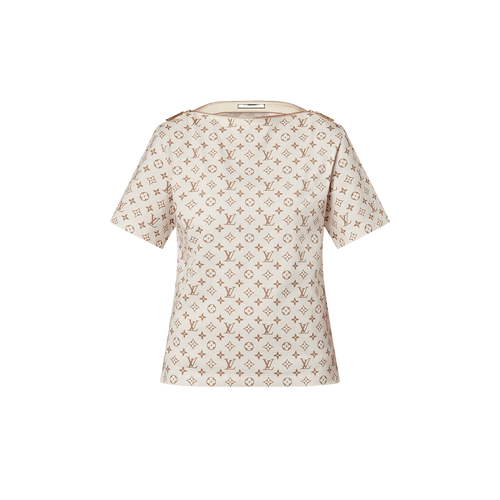 LOUIS VUITTON 1AFFYM Monogram Print Bateau T-Shirt | 路易威登 短袖上衣 (米色) - LondonKelly 英國名牌代購