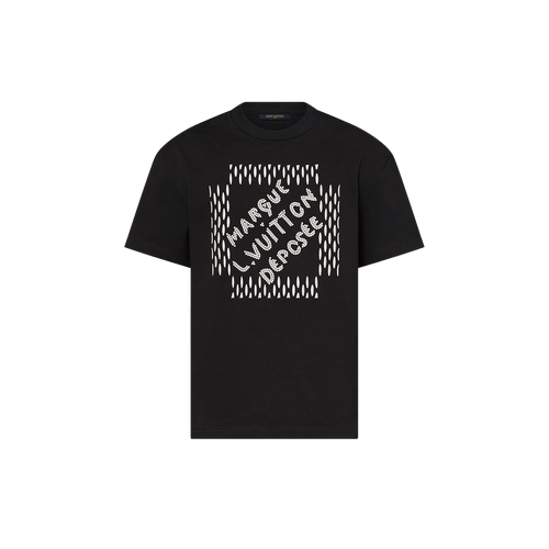 LOUIS VUITTON 1AFJFF Men's Embroidered Signature Cotton T-Shirt ｜路易威登 男仕上衣 (黑色) - LondonKelly 英國名牌代購