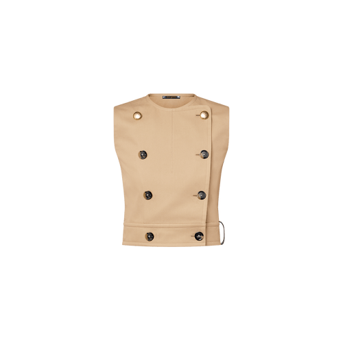 LOUIS VUITTON 1AFPGS Double - Breasted Gabardine Top | 路易威登 背心上衣 (啡色) - LondonKelly 英國名牌代購