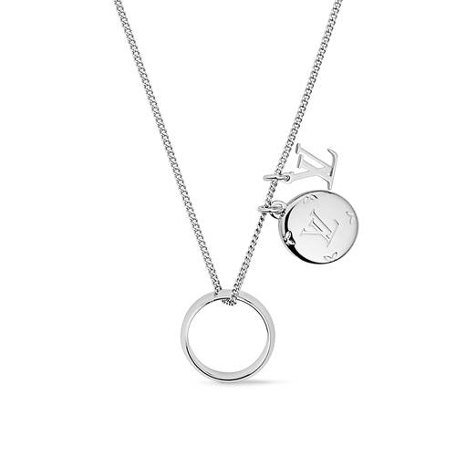 LOUIS VUITTON M62485 Monogram Charms Necklace | 路易威登 男仕頸鏈 (銀色)