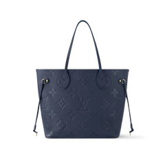 LOUIS VUITTON M45685 Neverfull MM Tote Bag Monogram Empreinte Leather | 路易威登 手提袋 (Navy)