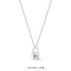 LOUIS VUITTON Q03273 Silver Lockit Pendant, Sterling Silver Black Laquered | 路易威登 頸鏈 (銀色)