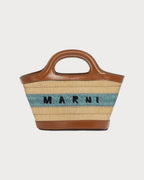 MARNI Raffia Effect and Blue Crochet Tropicalia Bag(Micro/Brown) - LONDONKELLY 英国名牌代购