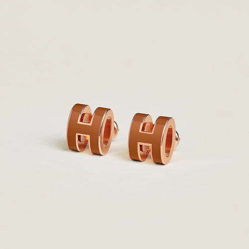 HERMES Rose Gold Mini Pop H Earrings | 愛馬仕 玫瑰金耳環 (New Gold)