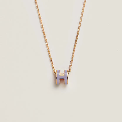 HERMES Gold Mini Pop H Necklace | 愛馬仕 頸鏈 (Lilas)
