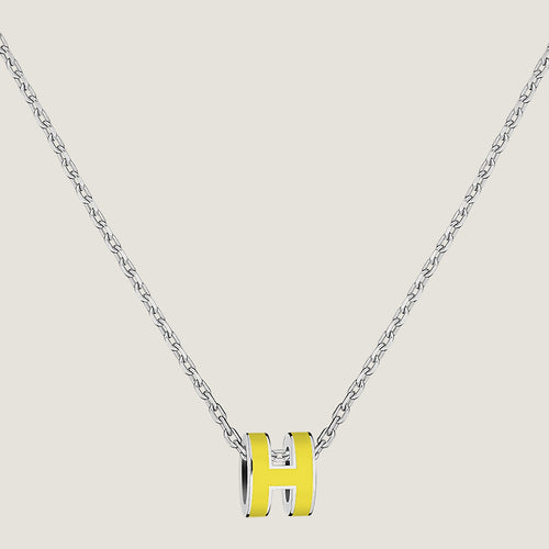 HERMES Silver Mini Pop H Pendant | Hermès necklace (mini/multi-color)