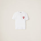 MIU MIU Cotton jersey T-shirt | 繆繆 女裝短袖T恤 (白色) - LondonKelly 英國名牌代購