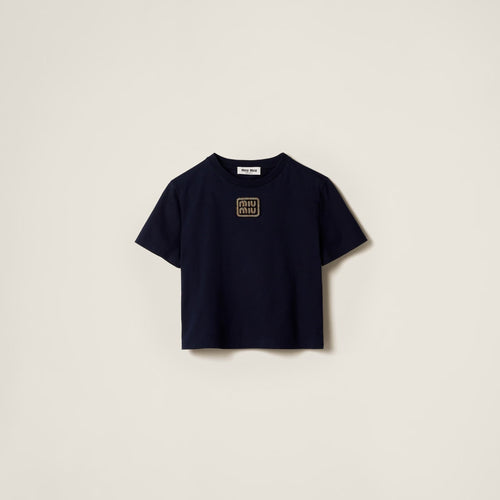 MIU MIU Cotton Jersey T-shirt | 繆繆 短袖T恤 (藍色) - LondonKelly 英國名牌代購