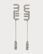 MIU MIU Pendant Earrings with Crystals | 缪缪 水晶吊嘴耳环 (银色) - LONDONKELLY 英国名牌代购