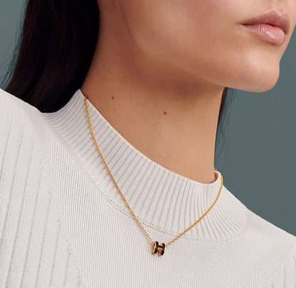 HERMES Gold Mini Pop H Necklace | Hermès necklace (mini/multicolor)