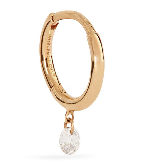 PERSEE Yellow Gold and Diamond Danae Single Huggie Earring | 黃金鑽石達娜伊單圈貼耳耳環 (黃金) - LondonKelly 英國名牌代購