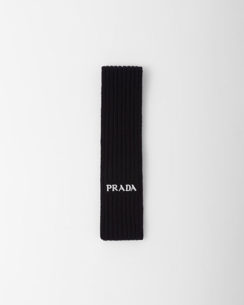 PRADA Men's Cashmere and Wool Scarf | 普拉達 男仕頸巾 (黑色) - LondonKelly 英國名牌代購