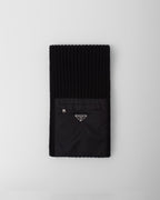 PRADA Men's Re-Nylon Gabardine and Wool Scarf | 普拉達 男仕頸巾 (黑色) - LondonKelly 英國名牌代購