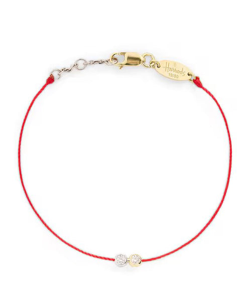 REDLINE 20th Anniversary Two - Tone Gold and Diamond Thread Bracelet | 紅繩 手鍊（紅色） - LondonKelly 英國名牌代購