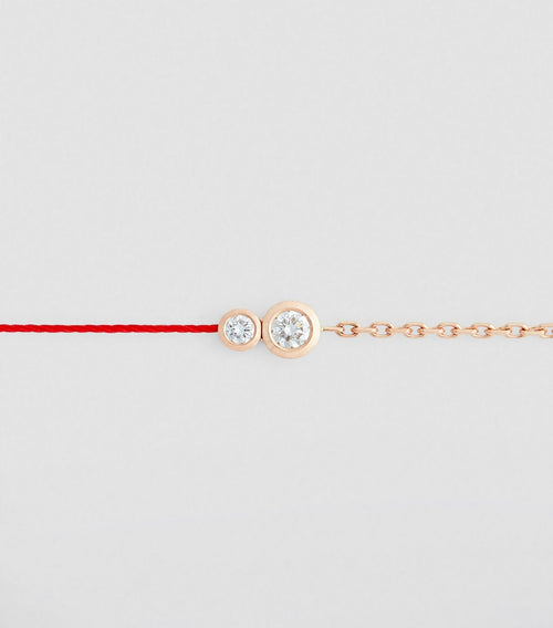 REDLINE Rose Gold and Diamond Infinite String - Chain Bracelet | 紅繩 手鏈 (0.15CT/玫瑰金) - LondonKelly 英國名牌代購