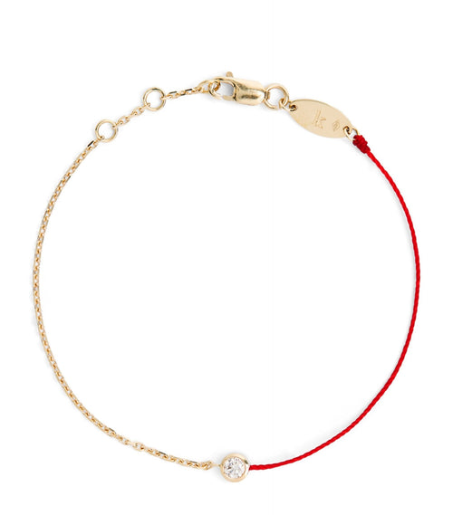 REDLINE Rose Gold and Diamond Pure Half - Chain Bracelet | 紅繩 手鏈 (0.1CT/多色) - LondonKelly 英國名牌代購