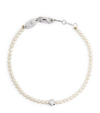 REDLINE White Gold, Diamond and Pearl Bébé Pure Bracelet | 紅繩 珍珠手鏈 (0.1CT/白金色) - LondonKelly 英國名牌代購