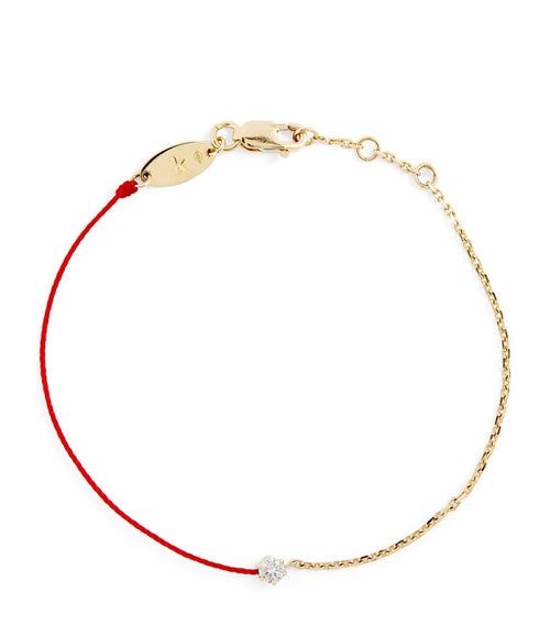 REDLINE Yellow Gold and Diamond Absolu Thread Bracelet | 紅繩 手鏈 (0.1CT/金色) - LondonKelly 英國名牌代購