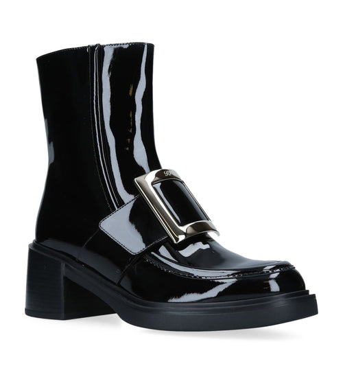 ROGER VIVIER Patent Viv' Rangers Ankle Boots | RV 高跟皮靴 (黑色亮皮) - LondonKelly 英國名牌代購