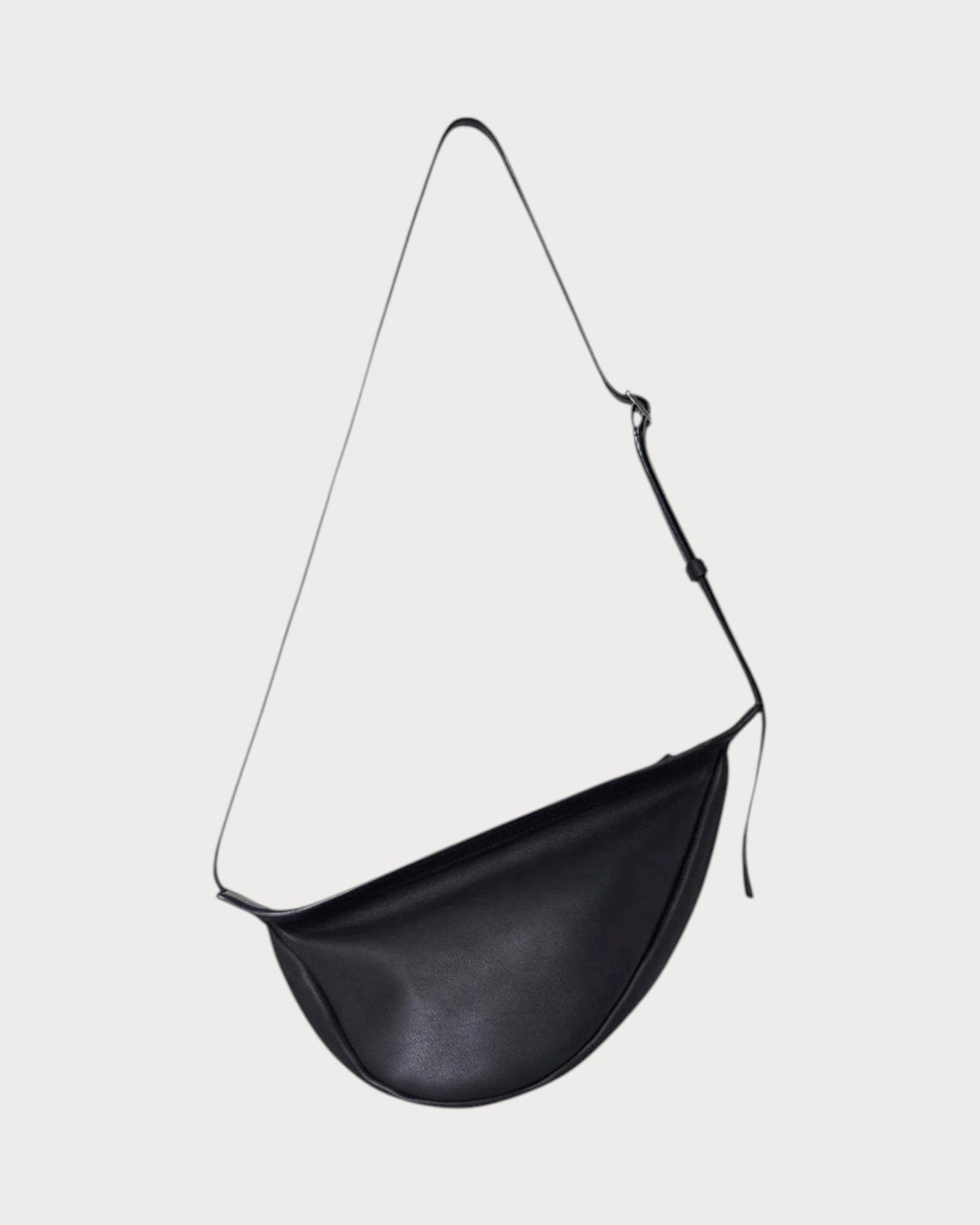 THE ROW Slouchy Banana Bag in Leather(Small/Black) | LONDONKELLY