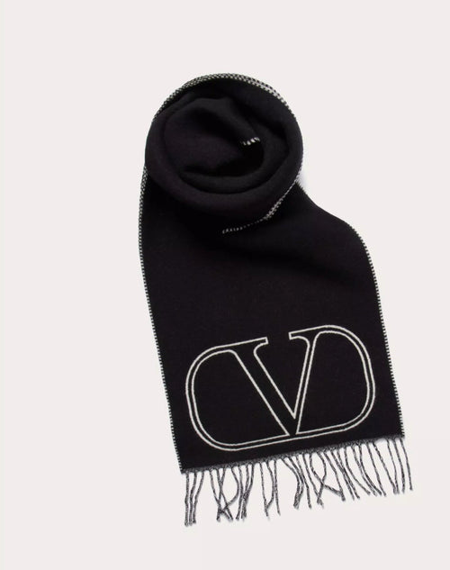 VALENTINO Vlogo Scarf | 華倫天奴 頸巾 (黑色) - LondonKelly 英國名牌代購