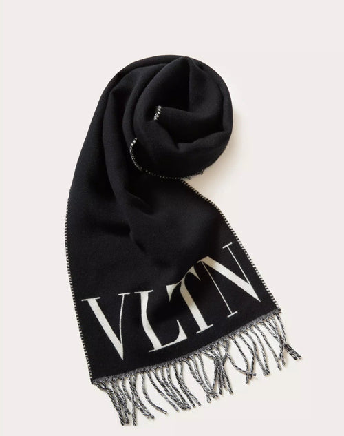 VALENTINO Vltn Wool and Cashmere Scarf | 華倫天奴 頸巾 (黑色) - LondonKelly 英國名牌代購
