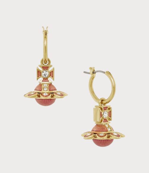 VIVIENNE WESTWOOD Capucine Light Rose Enamel Earrings | 西太后 耳环 (多色) - LONDONKELLY 英国名牌代购