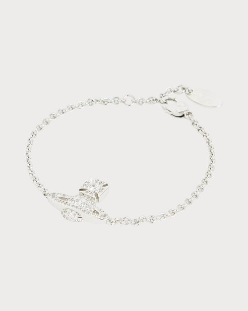 VIVIENNE WESTWOOD Carmela Bas Relief Brass and Cubic Zirconia Bracelet | 西太后 手鏈 (銀色) - LONDONKELLY 英國名牌代購