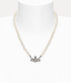 VIVIENNE WESTWOOD Man. Mini Bas Relief Pearl Necklace | 西太后 男仕珍珠頸鏈 (銀色) - LondonKelly 英國名牌代購