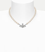 VIVIENNE WESTWOOD Mini Bas Relief Pearl Choker | 西太后 短珍珠頸鏈 (銀色) - LondonKelly 英國名牌代購