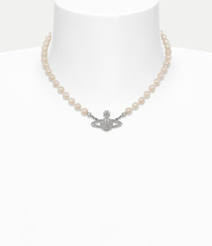 VIVIENNE WESTWOOD Mini Bas Relief Pearl Choker | 西太后 短珍珠頸鏈 (銀色) - LondonKelly 英國名牌代購